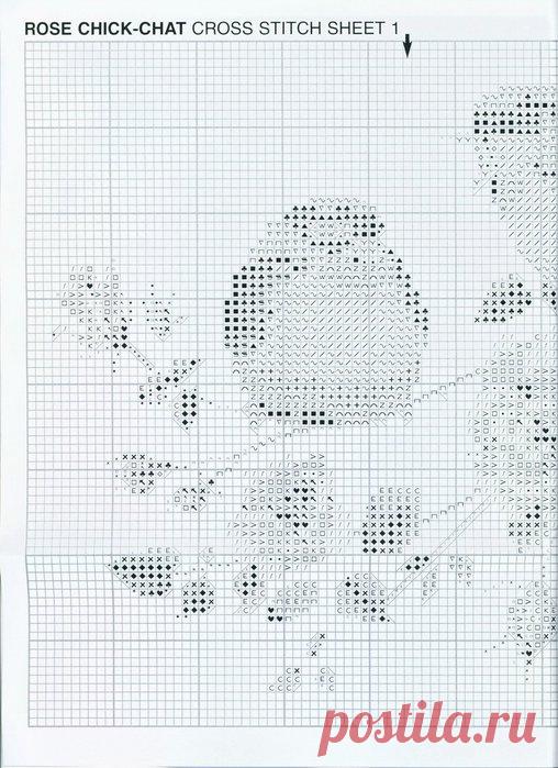 Миниатюры цветов и бабочек для вышивки крестиком — Рукоделие