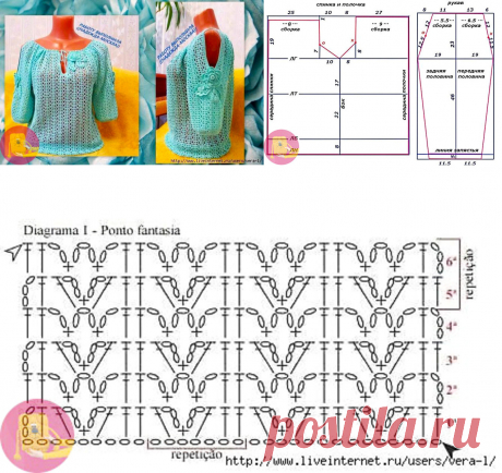 блузка крючком