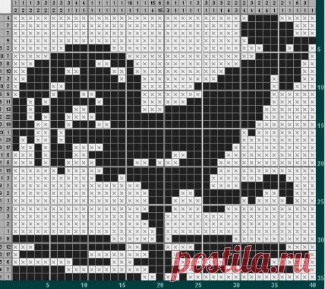 #рисункипоклеточкам #схема #вышивка #досуг #японскиекроссворды #киберкрот #петух 

Автор рисунка: И. Половцева (г. Ростов-на-Дону) 
Мини №11, 2015 кроссворд №9