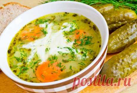 Польский суп с солеными огурцами и сметаной - Простые рецепты Овкусе.ру