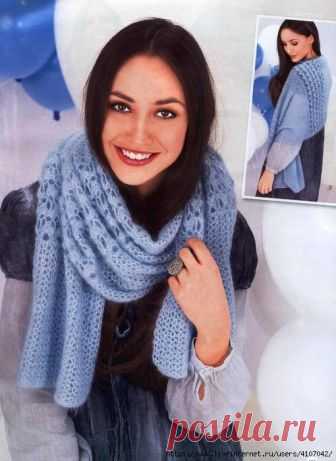 Мохеровый шарф ажурными узорами. Крючком. Без перевода. / Обсуждение на LiveInternet - Российский Сервис Онлайн-Дневников