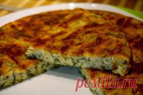 Сырный пирог с зеленью на сковороде / Здоровый аппетит