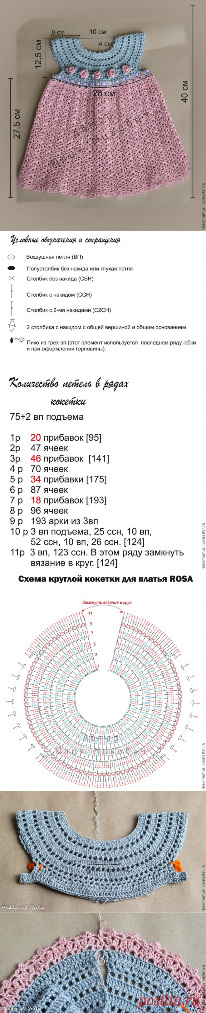 Вяжем крючком платье для девочки «Rosa» - Ярмарка Мастеров - ручная работа, handmade