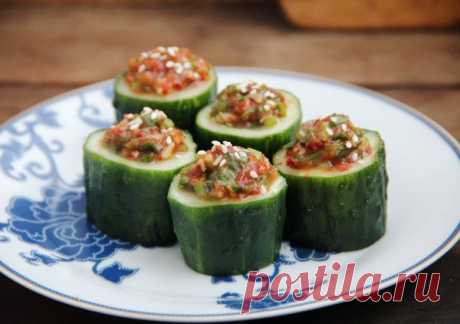 Фаршированные огурцы по-корейски — Фактор Вкуса
