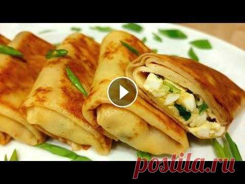 Тонкие блины с начинкой из самых простых продуктов. Особенно вкусно, если их обжарить на сковороде Тонкие блины с начинкой из самых простых продуктов. Особенно вкусно, если фаршированные блинчик обжарить на сковороде. Начинка с сыром расплавится, и ...