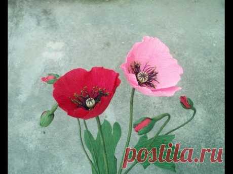 How To Make Poppy Flower From Crepe Paper - Craft Tutorial