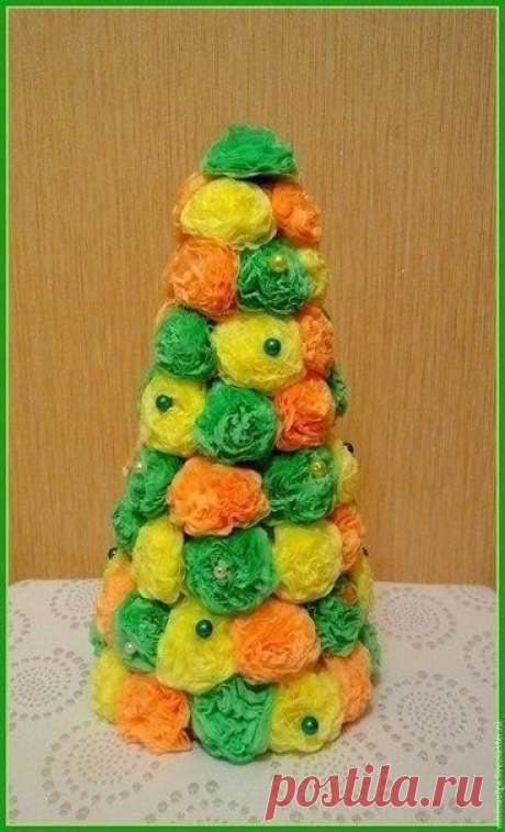 ​Ёлочка из бумажных салфеток