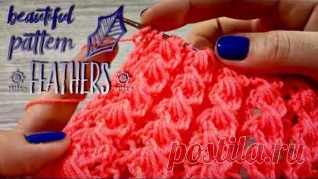 ИЗУМИТЕЛЬНЫЙ УЗОР СПИЦАМИ "ПЕРЫШКИ" / AMAZING KNITTING PATTERN "FEATHERS"