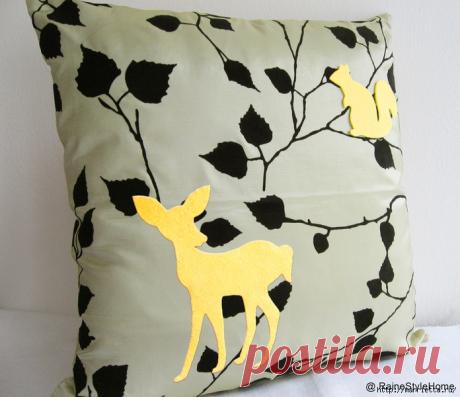 Декорирование подушек фетром. Любителям бабочек - мастер-класс