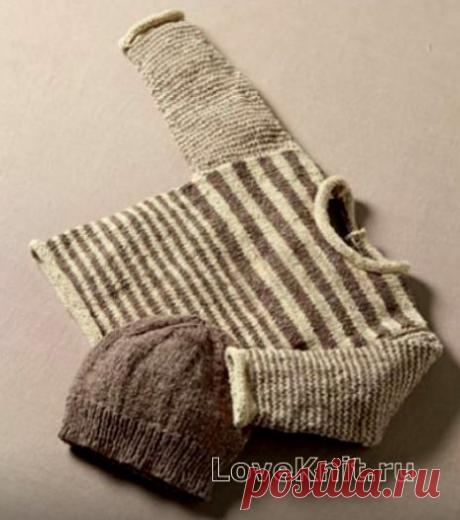 Полосатый джемпер для мальчиков схема » Люблю Вязать