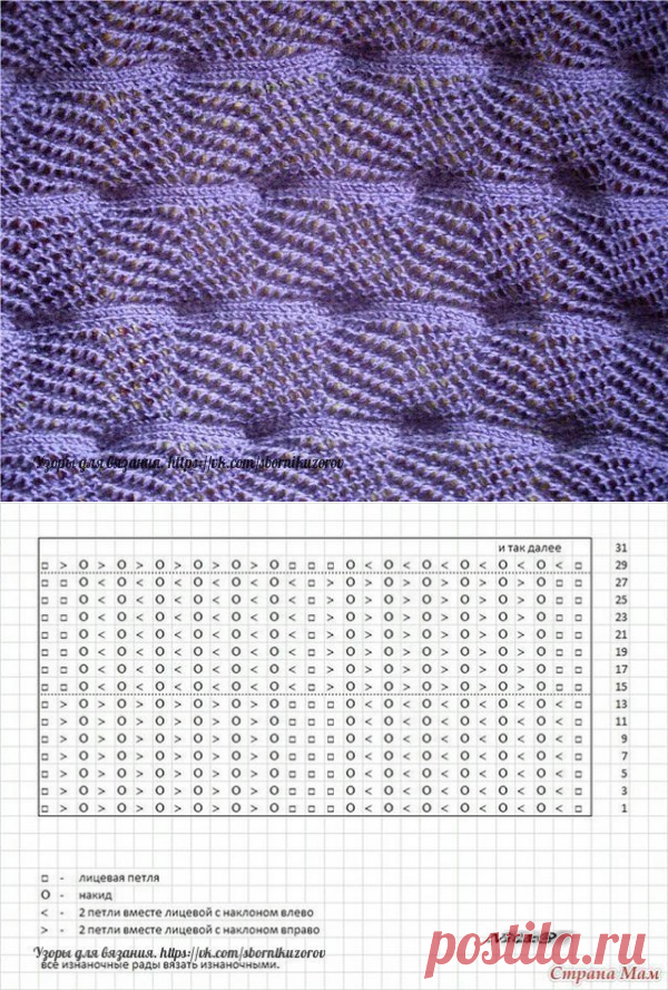 Необычный узор спицами