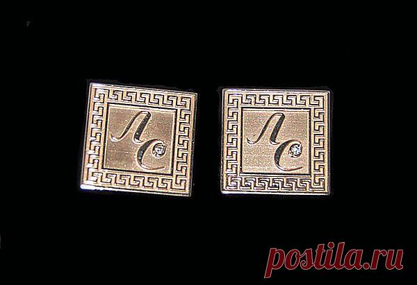 Запонки золото с бриллиантами