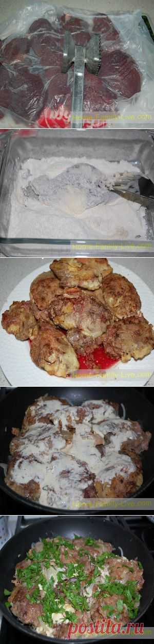Жареная куриная печень - пошаговый фото рецептКулинарные рецепты