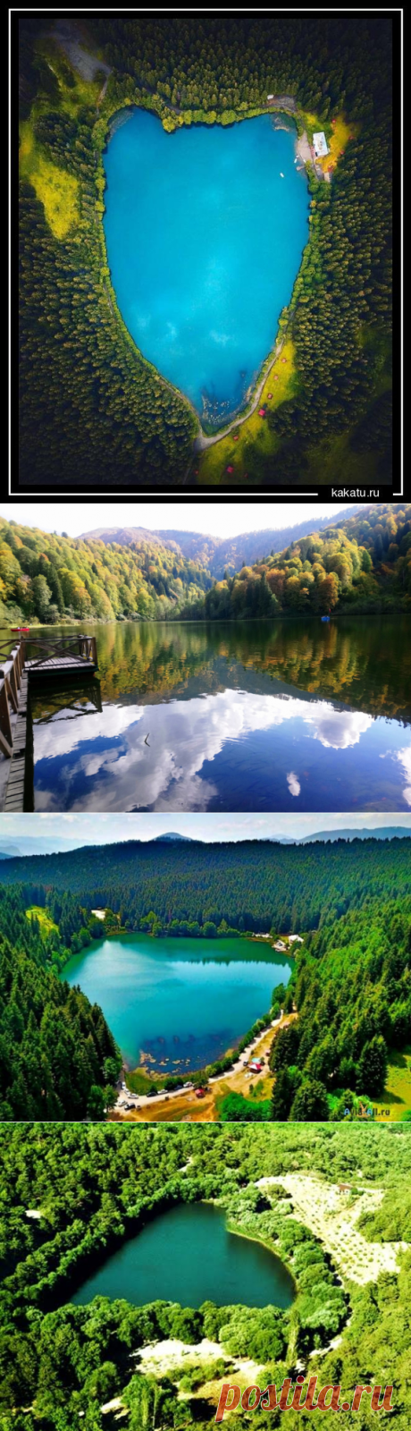 Озеро Карагёль в форме сердца, Турция
