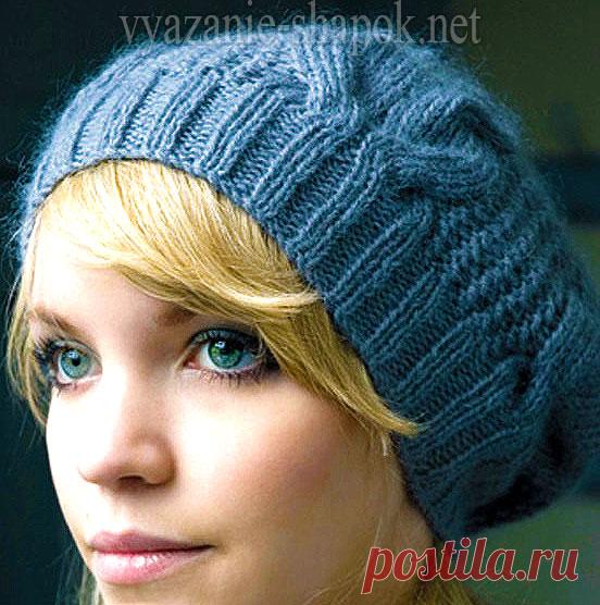 Зимняя шапка спицами с узором из кос | ВЯЗАНИЕ ШАПОК: женские шапки спицами и крючком, мужские и детские шапки, вязаные сумки