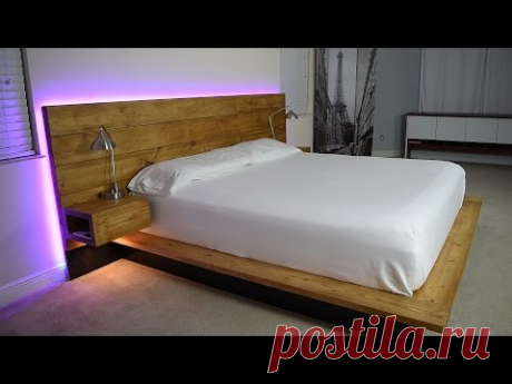 DIY Platform Bed With Floating Night Stands