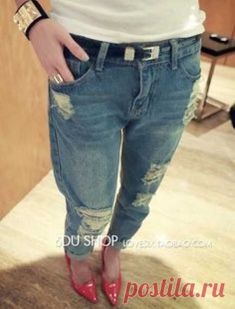 trousers Picture - More Detailed Picture about 2015 spring new personality thin loose straight hole jeans pants collapse long denim trousers fashion high quality Free shipping Picture in Jeans from B&B Apparel | Aliexpress.com | Alibaba Group