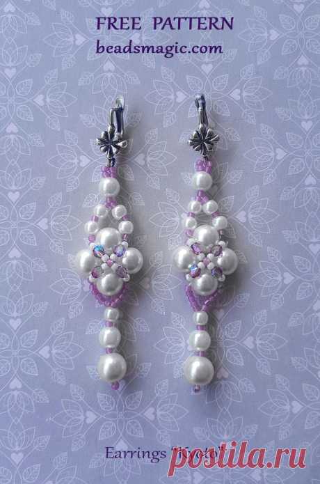 Free pattern for wedding earrings Kyoto | Beads Magic