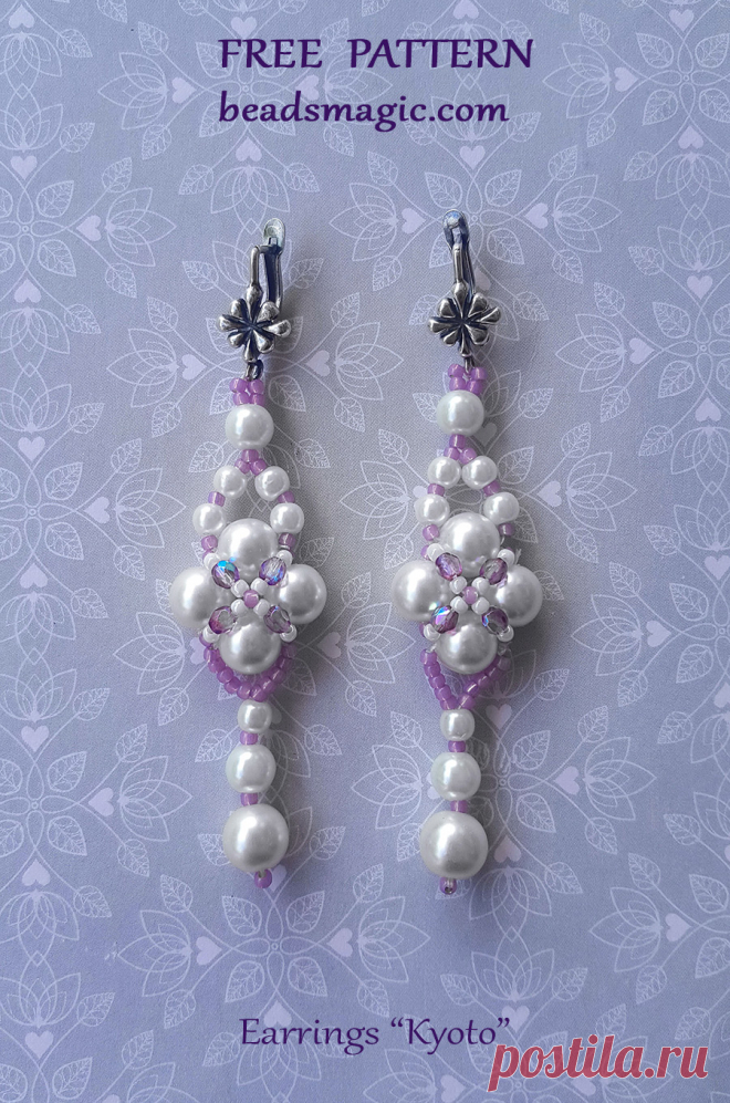 Free pattern for wedding earrings Kyoto | Beads Magic