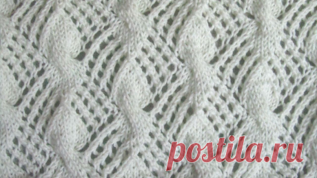 Ажурный узор спицами, схема с описанием, ВИДЕО №37 - Мир интересов