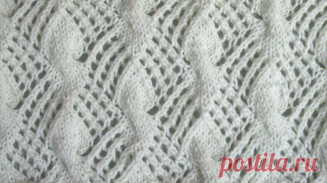Ажурный узор спицами, схема с описанием, ВИДЕО №37 - Мир интересов
