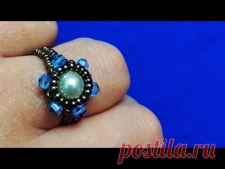 Нежное колечко из бисера. حساسة الخرزة الدائري. Delicate Bead Ring