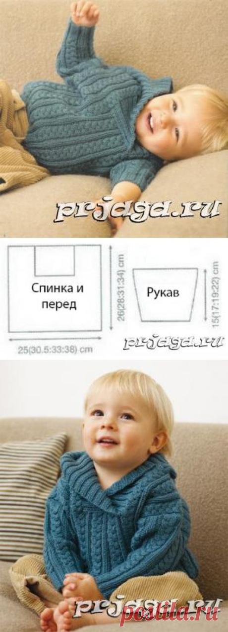 Пуловер спицами мальчику
