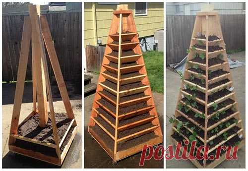 How To Build A Vertical Garden Pyramid Tower » iSeeiDoiMake