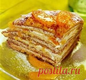 Блинчатый пирог с апельсинами