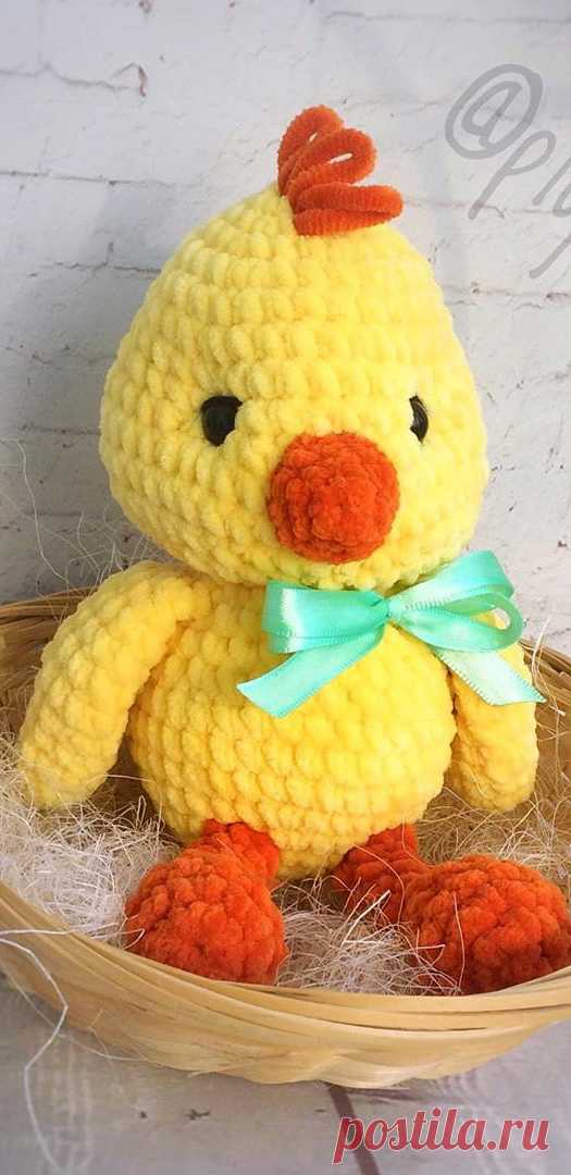 PDF Цыпленок крючком. FREE crochet pattern; Аmigurumi bird patterns. Амигуруми схемы и описания на русском. Вязаные игрушки и поделки своими руками #amimore - Цыпленок, Пасха.