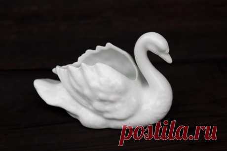 Vintage swan porcelain Gerold Bavaria Germany white | Etsy