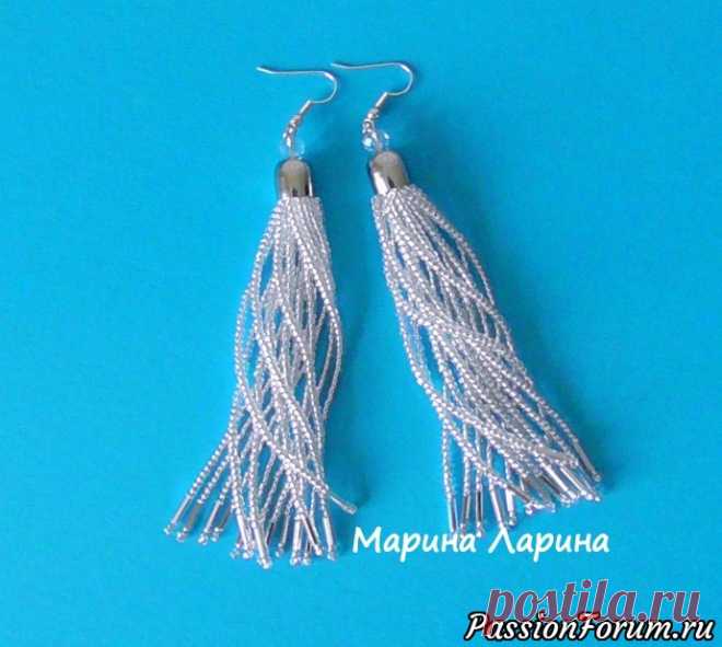 Длинные серьги-кисти из бисера своими руками. - запись пользователя marina (Марина) в сообществе Бисер в категории Украшения из бисера: схемы, мастер классы