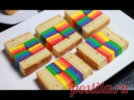 Rainbow Layered Honey Cake Recipe / 彩虹蜂蜜千层蛋糕