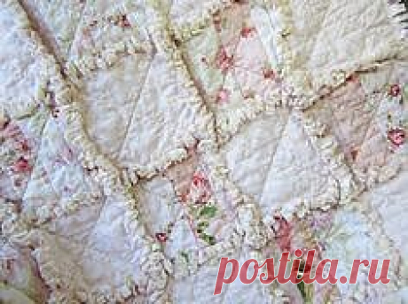 Shabby Chic Soft Rose Applique Baby Rag Quilt | shabby chic