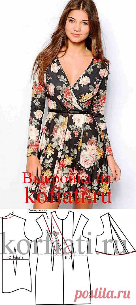 Выкройка платья с запахом - от ШКОЛЫ ШИТЬЯ Анастасии Корфиати