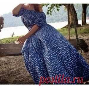 Платье синее длиннное