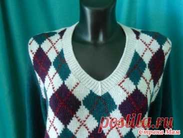 Пуловер с ромбами аргайл - Вязание - Страна Мам