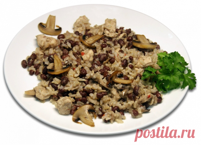 Адзуки с грибами и курицей от Торгового Дом Ярмарка. японская кухня.