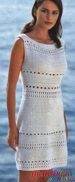 Белое платье крючком - Платье.Сарафан - Вязание крючком - Рукоделие