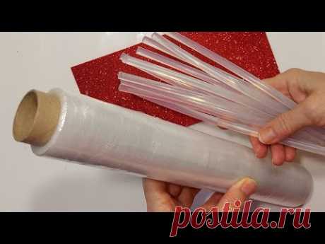 НОВОГОДНИЕ ПОДЕЛКИ из ПЛЕНКИ и ГОРЯЧЕГО КЛЕЯ. ЗИМНИЕ ПОДЕЛКИ своими руками. DIY. christmas crafts.