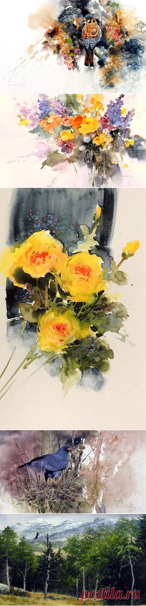 Природа художника-акварелиста Morten E. Solberg