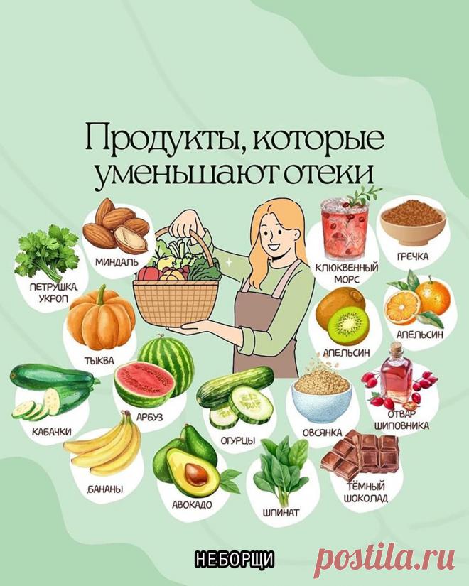 Еда против отеков: ваша шпаргалка на каждый день
Отеки — это не только эстетическая проблема. 

Задержка жидкости в организме может говорить о нарушении водно-солевого баланса, недостатке определенных минералов или малоподвижном образе жизни. Прежде чем хвататься за мочегонные таблетки, загляните на свою кухню. Многие привычные продукты — мощные и, что главное, безопасные союзники в борьбе с отечностью.