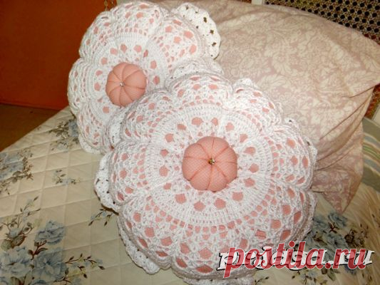 Подушки крючком схемы