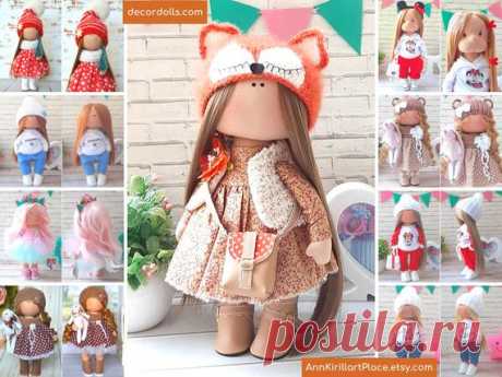 Winter Gift for Kids Mom Grandma Family Xmas Interior | Etsy Hello dear visitors!  This is handmade cloth doll created by Master Olga S. (Karaganda, Kazakhstan). All dolls stated on the photo are mady by artist Olga. You can find them in our shop searching by artist name.  Doll is 25 cm (10.5 inch) tall and made of only quality materials.  Such dolls and toys