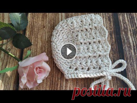 ЧЕПЧИК крючком 0-6 месяцев / CROCHET CAP 0-6 months В этом МК предлагаю вместе связать замечательный чепчик....