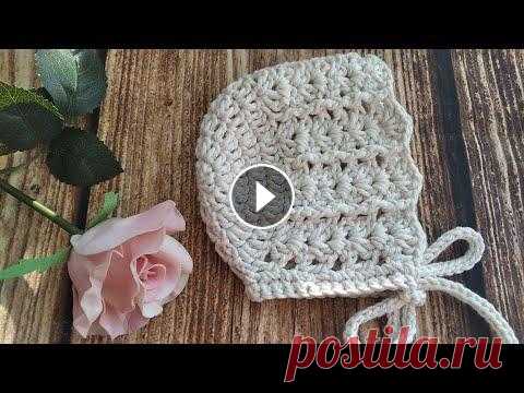 ЧЕПЧИК крючком 0-6 месяцев / CROCHET CAP 0-6 months В этом МК предлагаю вместе связать замечательный чепчик....