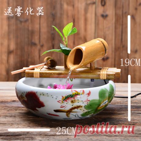 Ремесла декор Ручная Свадьба резки умирает домой крытый Фонтан Waterscape аквариум waterwheel фэншуй Круглый Bamboo ceram купить на AliExpress