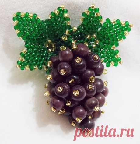 ВИНОГРАДНАЯ БРОШЬ. СХЕМА ЛИСТИКА