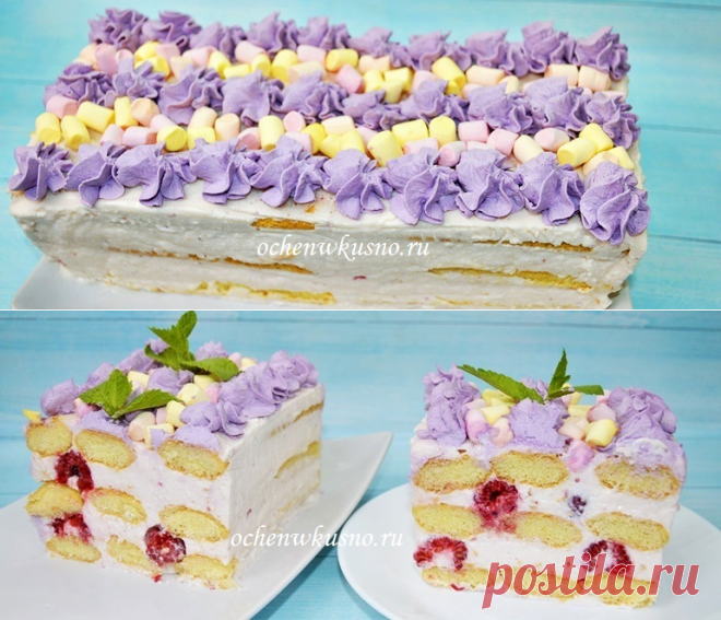 Необычный торт БЕЗ ВЫПЕЧКИ из Савоярди  с йогуртовым кремом без сливок | Готовим вкусно и по-домашнему