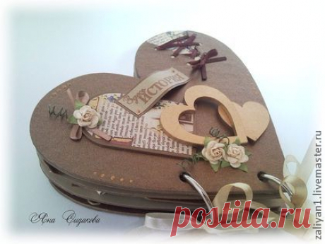 Фотоальбом-сердце &quot;Love story&quot; - любовь,скрапальбом,сердце,фотоальбом